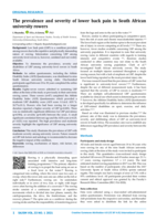 The prevalence and severity of lower back pain in South African university rowers