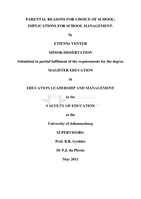 Parental reasons for choice of school : implications for school management