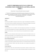Safety performance evaluation of construction workers in Gauteng, South Africa