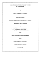 Case studies of unemployed women in Acornhoek