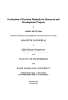 Evaluation of decision methods for research and development projects