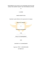 Performance evaluation of an ‘enterprise architecture consulting company’ against high performance criteria