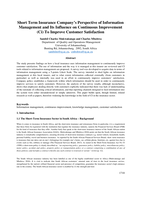 Short term insurance company’s perspective of information management and its influence on continuous improvement (Ci) to improve customer satisfaction
