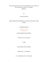 The management role of the Johannesburg City Council in  the Bosmont/Claremont catchment (Region 4)