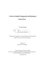 Urban air quality management and planning in South Africa