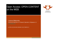 Open access: open content on the Web