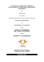 A systematic approach in product development of industrial processing equipment