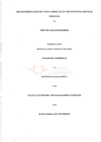 The determination of value added tax in the financial services industry