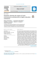 Datasheet showing the impact of work environment on productivity in higher education institutions