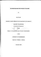 An investigation into project failures