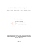 El Niño Southern Oscillation (ENSO) and atmospheric transport over Southern Africa