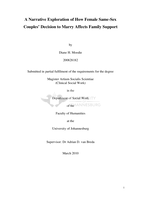 A narrative exploration of how female same-sex couples' decision to marry affects family support