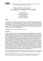 “Make an effort to get loose” : reconsidering the redaction of Q 12:58-59