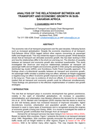 Analysis of the relationship between air transport and economic growth in sub-Saharan Africa