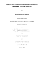 Adding value to a technology business unit in an organisation : a management accounting perspective