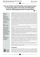 The role of data and information security governance in protecting public sector data and information assets in national government in South Africa