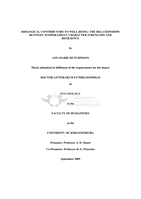 Biological contributors to well-being : the relationships between temperament, character strengths and resilience