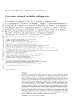 Kepler observations of variability in B-type stars