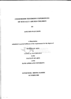 Courtroom testimony experiences of sexually abused children
