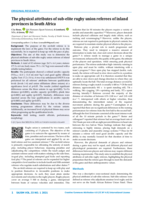 The physical attributes of sub-elite rugby union referees of inland provinces in South Africa