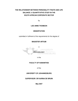 The relationship between personality traits and life balance : a quantitative study in the South African corporate sector