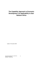 The capability approach to economic development: its applicability to Sub-Saharan Africa