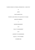 Planned change in a financial organisation: a case study.