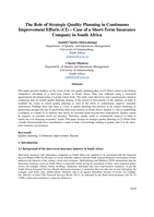 The role of strategic quality planning in continuous improvement efforts (CI) – case of a short-term insurance company in South Africa