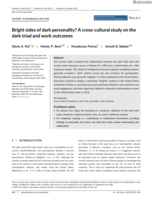 Bright sides of dark personality? A cross‐cultural study on the dark triad and work outcomes