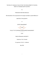 The role of USSASA in facilitating the development of school sport in Tshwane North district