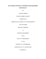 An actionable approach to designing a risk management methodology