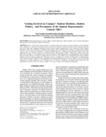 ‘Getting involved on campus’ : student identities, student politics, and perceptions of the Student Representative Council (SRC)