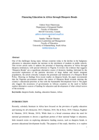 Financing education in Africa through diaspora bonds