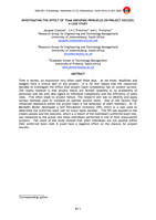 Investigating the effect of team grouping principles on project success : a case study