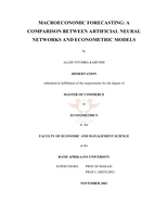 Macroeconomic forecasting: a comparison between artificial neural networks and econometric models.
