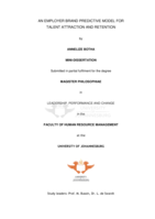 An employer brand predictive model for talent attraction and retention