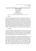 Analysis of vibration of a variable blade length wind turbine