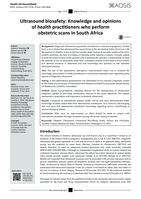 Ultrasound biosafety : knowledge and opinions of health practitioners who perform obstetric scans in South Africa