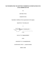 Factors impacting the adoption of biometric authentication in the local banking sector