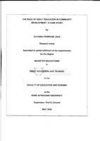 The role of adult education in community development: a case study