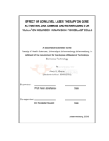 Effect of low level laser therapy on gene activation, DNA damage and repair using 5 or 16 J/cm² on wounded human skin fibroblast cells