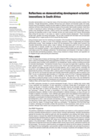 Reflections on demonstrating development-oriented innovations in South Africa