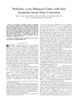 Prefixless q-ary balanced codes with fast syndrome-based error correction