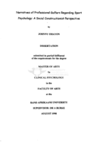 Narratives of professional golfers regarding sport psychology : a social constructionist perspective