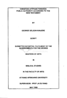 Christian attitude towards public authority according to the New Testament