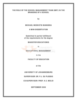 The role of the school management team (SMT) in the branding of the school
