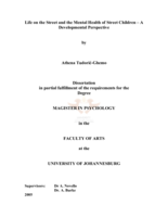 Life on the street and the mental health of street children: a developmental perspective