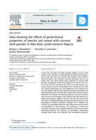 Data showing the effects of geotechnical properties of lateritic soil mixed with coconut shell powder in Ado-Ekiti, south western Nigeria