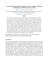 Assessing the Entrepreneurial Ecosystem of Science Technology Engineering and Mathematics (STEM) Researchers in Nigeria