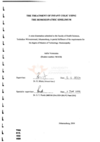 The treatment of infant colic using the homoeopathic similimum